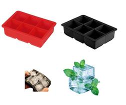 Forma Gelo Silicone Grande 6 Cubos Forminha Flexível Drinks