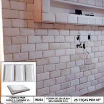 Forma gesso 3d em abs 2mm tijolinho rustico gesso / cimento 3d in262 29x14,5cm Forma gesso 3d em abs 2mm tijolinho rustico gesso / cimento 3d in262 29x14,5cm