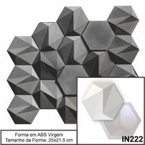 Forma gesso 3d sextavado 25x21,5cm em abs virgem gesso/cimento 3d in222