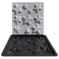Forma Gesso e Cimento ABS Placa 3D - Estrelas 50x50