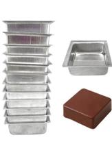 Forma Mini Pao De Mel Quadrada Nº1 Aluminio 12 Uni. Cinza