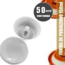 Forma mini pudim 150ml c tampa galvanotek 50 unid forno, banho maria