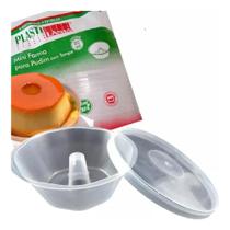 Forma Mini Pudim C/tampa Forneável 80ml C/20unds