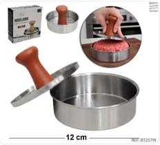 Forma modeladora de inox para hamburguer cabo madeira 12cm Forma modeladora de inox para hamburguer cabo madeira 12cm