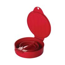 Forma Moldar Hambúrguer Recheado Vermelha Plástico 12cm Forma Moldar Hambúrguer Recheado Vermelha Plástico 12cm
