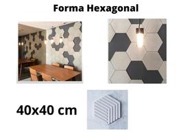 Forma/Molde em Abs P/Gesso e Cimento - Hexagonal 40x40cm
