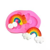 Forma Molde Silicone Arco Iris Nuvem Ceu Fondant Chocolate