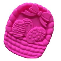 Forma Molde Silicone Bolo Cesta Ovos Pascoa 28.5cm Coelho