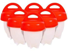 Forma Molde Silicone Cozinha Ovo Sem Casca Egglette 6 Unid