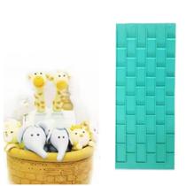 Forma Molde Silicone Tijolo Parede Pedra Fondant Biscuit