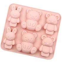 Forma Molde Silicone Urso Ursinho Coelho Chocolate Biscuit Forma Molde Silicone Urso Ursinho Coelho Chocolate Biscuit