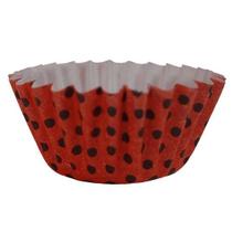 Forma P/doces Vermelho Poa Preto N.5 C/100marques