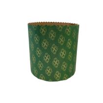 Forma Panetone 100g - Verde Decorada com Trevos - 10 unidades - Ultrafest - Rizzo