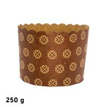Forma Panetone 250 g - Decorada Marrom - 50 unidades Forma Panetone 250 g - Decorada Marrom - 50 unidades