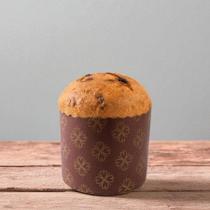Forma Panetone 250g - Marrom Decorada com Trevos - 10 unidades - Ecopack - Rizzo