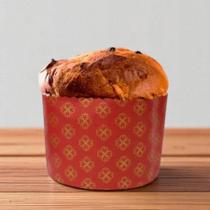 Forma Panetone 500g - Vermelho Decorada com Trevos - 10 unidades - Ecopack - Rizzo
