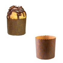 Forma Panetone Kraft Fiori Papel Forneável 100G 12Un