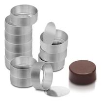 Forma Pão De Mel N2 Kit com 24 Unidades em Alumínio Fundo Falso 6,5cm (Chicky Formas)