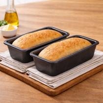 Forma Pao Retangular Antiaderente Metal Preta Ideal Para Bolo Caseiro Pao Forno Cozinha