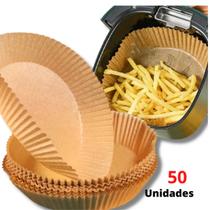 Forma Papel 50 peças Descartável P/ Fritadeira Elétrica Airfryer 50pç