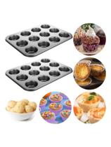 Forma Para 12 Cupcakes Em Aço Carbono Com Antiaderente RFJ 7461 - FR Fantasias