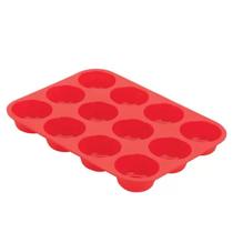 Forma para Bolinhos 12 Divisões em Silicone Uny Home vermelho