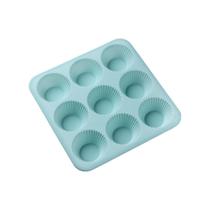 Forma para bolinhos de Silicone 9 cavidades Azul claro