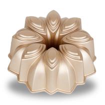 Forma para bolo baker's secret profissional bloom 24cm em alumínio fundido dourado bs11290