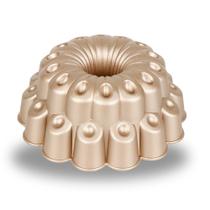 Forma para bolo baker's secret profissional marquise 24cm em alumínio fundido dourado bs11294