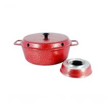 Forma Para Bolo Craqueada Com Cone Alumínio 22Cm Vermelho