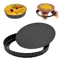 Forma Para Bolo e Torta Crespa Antiaderente Fundo Removível 28cm Preto