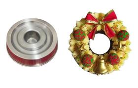 Forma para Bolo Guirlanda 26x6cm com Rebaixo para Recheio - Inove nesse Natal