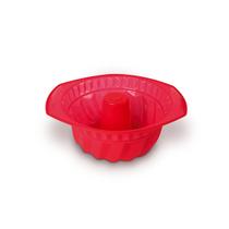 Forma Para Bolo Redonda De Silicone Vermelha Mor