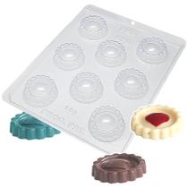 Forma para Chocolate com Silicone Biscoito Recheado Coração 15g cod. 875 BWB