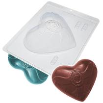 Forma para Chocolate com Silicone Coração Camafeu 500g cod. 832 BWB