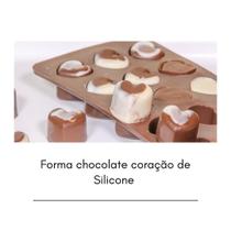 Forma Para Chocolate Coração De Silicone Marrom Kit C/2 Unid