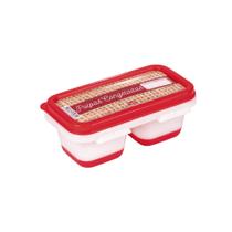 Forma para Congelar Polpas Dupla em Plástico com fundo em silicone Branco/Vermelho - Plasutil