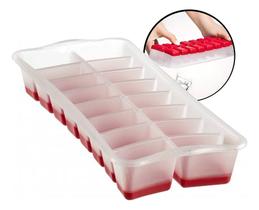 Forma Para Cubo Ice Gelo Rígida E Flexível Fundo Silicone 16 Cubos