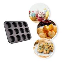 Forma para Cupcake Mufiin Pão de Queijo Bolinho 12 Cavidades Forma para Cupcake Mufiin Pão de Queijo Bolinho 12 Cavidades