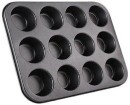 Forma Para Cupcakes 12 Cavidades Aço Inox 25,5 Cm - Clink