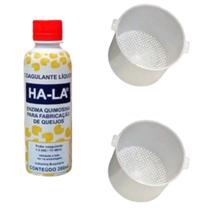 Forma Para Fazer Queijo 2 Unidades de 1kg + 1 Coalho Ha-la 200ml