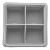 Forma para Gelo 4 Cubos 12cm x 5,5cm Cinza Silicone