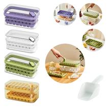 Forma para Gelo Capacidade de 64 Cubos por Cubos Camada Dupla Recipiente com Tampa para Armazenar os Gelos Fabricados Livre de BPA