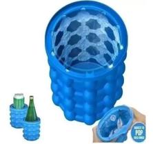 Forma para Gelo com Balde Ice Cube Azul Faz 40 Cubos de Gelo