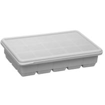 Forma para Gelo em Silicone Maleável 19,5x12,5cm com Tampa 15 Cubos Coquetéis Destilados Lyor