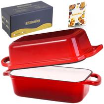 Forma para pão Articasting 23 x 13 cm em ferro fundido com tampa, vermelha