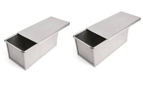 Forma para Pão de Forma Baby em alumínio - c/ tampa-larg 10 xcompr 21,5 xalt. 9cm - kit com 2 formas