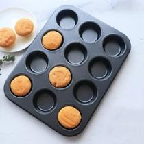 Forma para Pão de Queijo 12 Cavidades Preta Cupcake Empadinha Forma para Pão de Queijo 12 Cavidades Preta Cupcake Empadinha