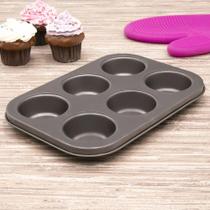 Forma para Pão de Queijo 6 Cavidades Preta Cupcake Empadinha Forma para Pão de Queijo 6 Cavidades Preta Cupcake Empadinha
