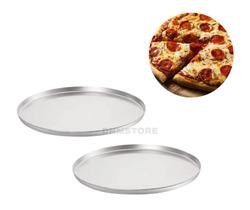 Forma Para Pizza 35cm Com Borda Em Alumínio Kit 2 Peças - LIDERMIX